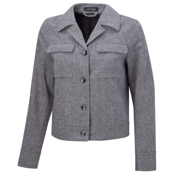 Damen Kurzjacke in Salz und Pfeffer Optik
