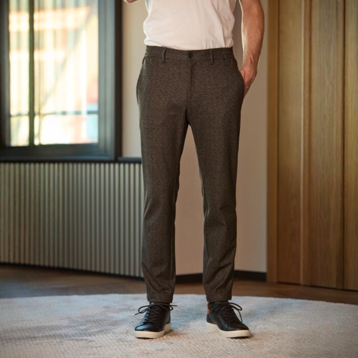 Casual pantalon en flanelle slim fit