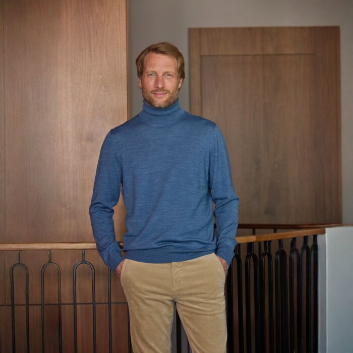 Rollkragenpullover mit Merinowolle
