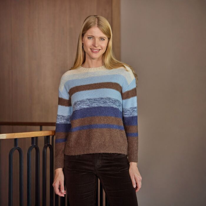 Pull rayé avec dégradé de couleurs