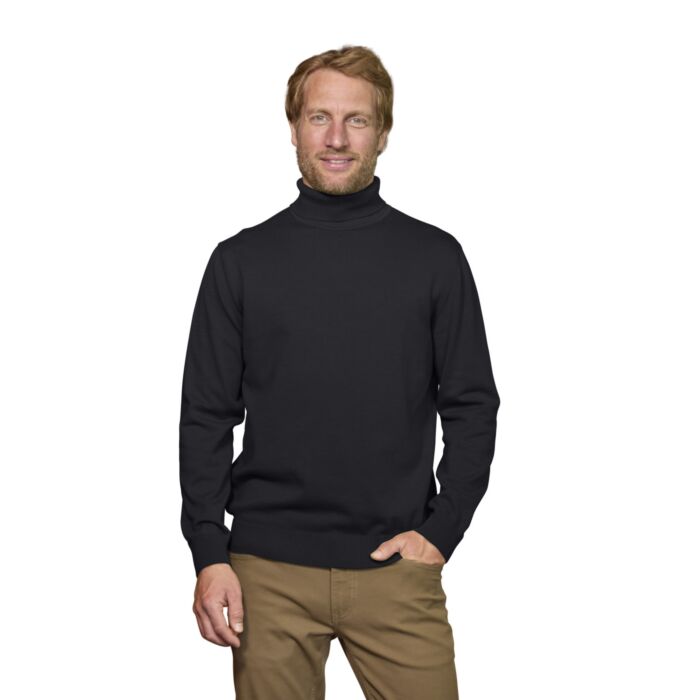 Uni Rollkragenpullover aus Baumwolle