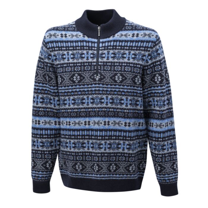 Pull camionneur Jacquard en laine d’agneau