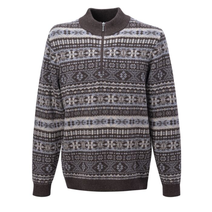 Pull camionneur Jacquard en laine d’agneau