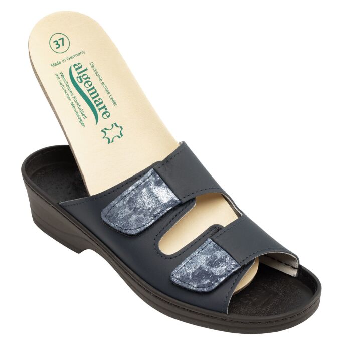 Mule Algemare en nubuck avec détails argent