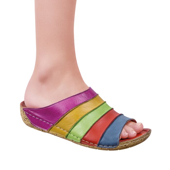 Mule multicolore en cuir Gemini