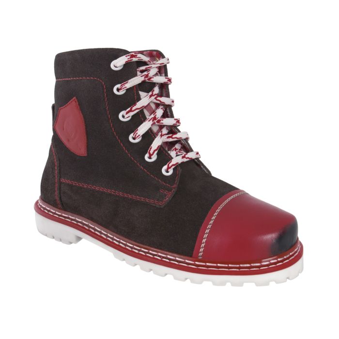 Image of Dirndl-Schnürstiefel aus Leder, braun-rot, 37 bei Lehner Versand Schweiz