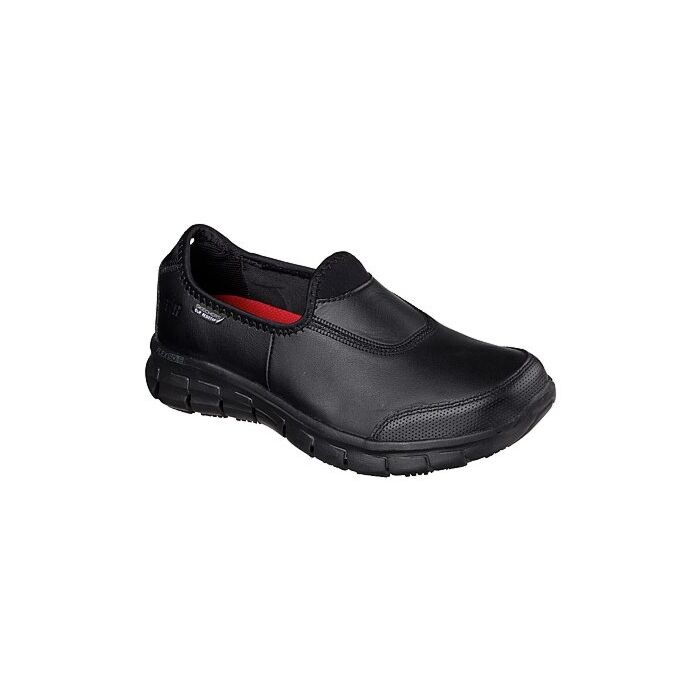 SKECHERS Schlupfschuh aus Leder schwarz