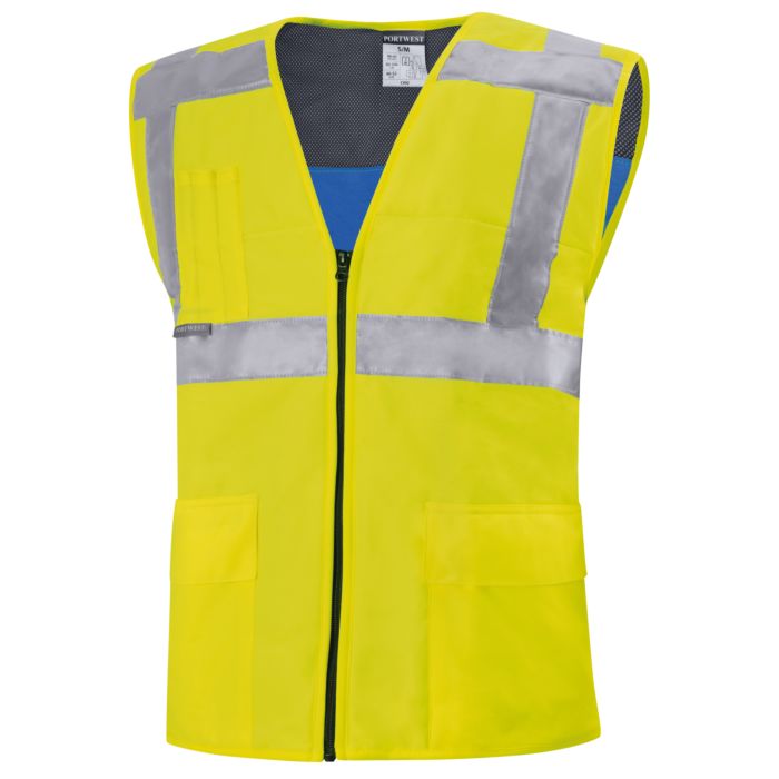 Image of Kühlende und leichte Sicherheitsweste, gelb, S/M bei Lehner Versand Schweiz