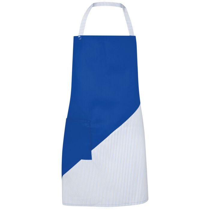 Latzschürze mit Farbakzent blau