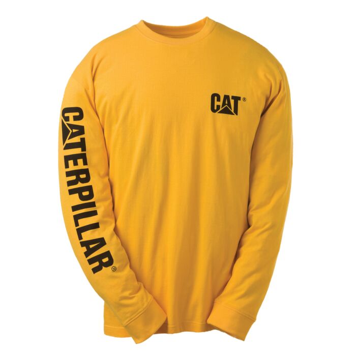 CAT Langarmshirt Trademark Banner gelb
