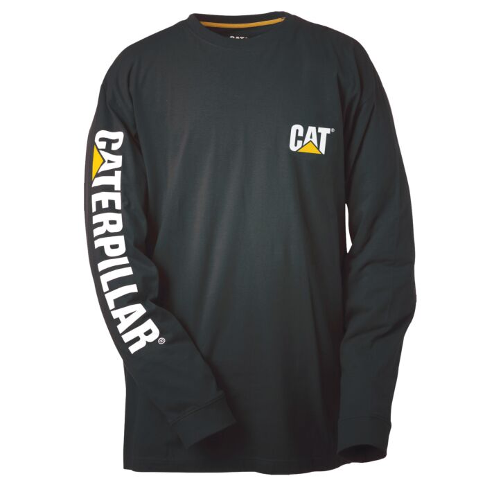 CAT Langarmshirt Trademark Banner schwarz