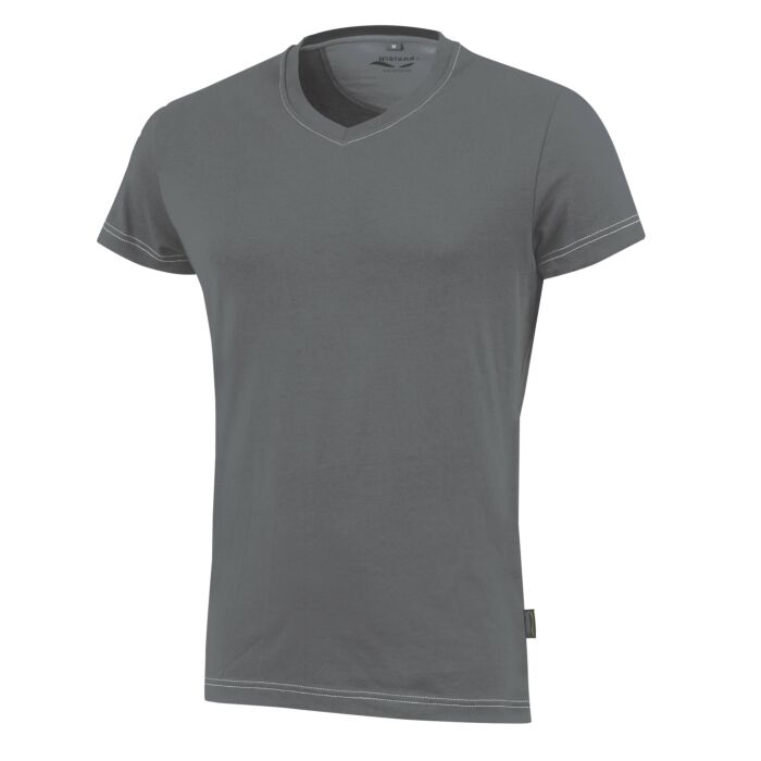 Wikland Damen T-Shirt mit V-Ausschnitt grau