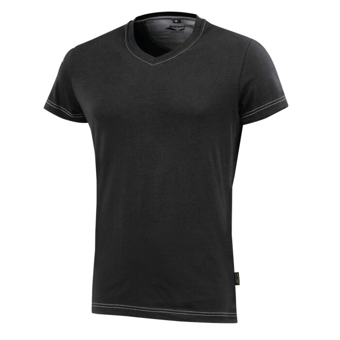 Wikland Damen T-Shirt mit V-Ausschnitt schwarz