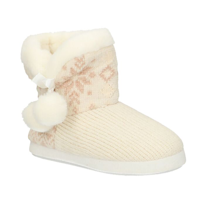 Wohlfühlschuh für Sie aus weichem Strickmaterial beige