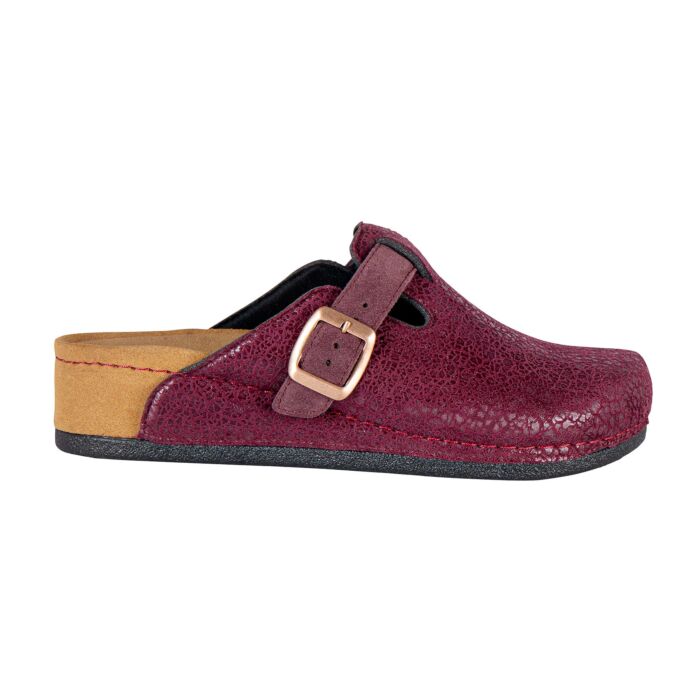 Mubb Damen Hausschuh aus Stretchmaterial bordeaux