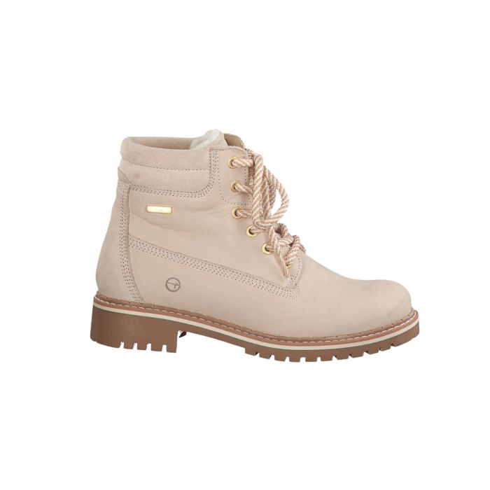 Image of Trendiger Tamaris Schnürstiefel aus Nubukleder mit Softmaterial kombiniert offwhite, 37 bei Lehner Versand Schweiz