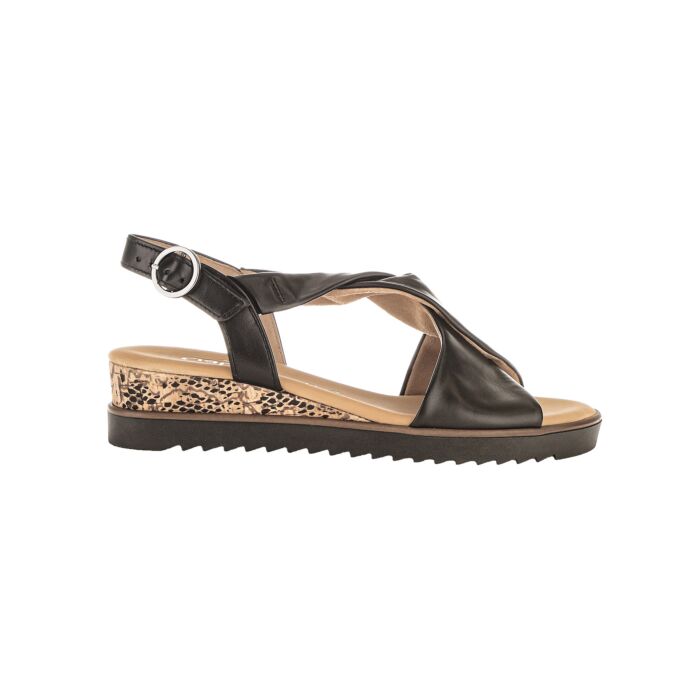 Gabor Sandalette aus samtweichem Veloursleder schwarz
