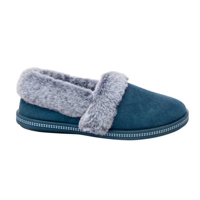 Image of Skechers Hausschuh aus Textil mit Kunstfell marine, 35 bei Lehner Versand Schweiz