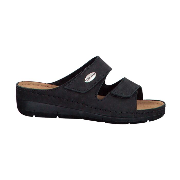 Tamaris Pantolette aus weichem Leder schwarz