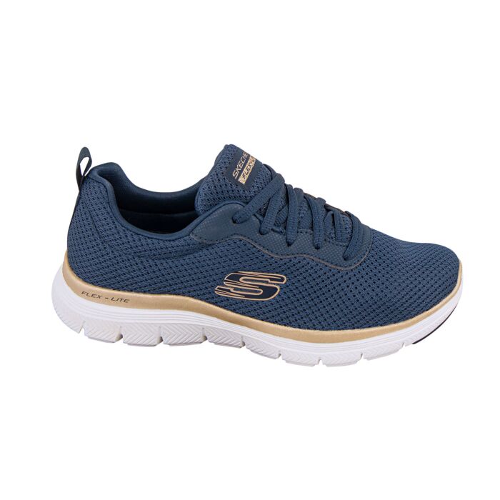 Skechers Flex Appeal 4.0 Schnürschuh für Damen marine-gold
