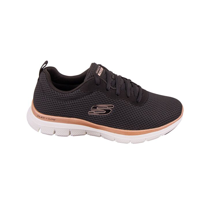 Skechers Flex Appeal 4.0 Schnürschuh für Damen schwarz-gold