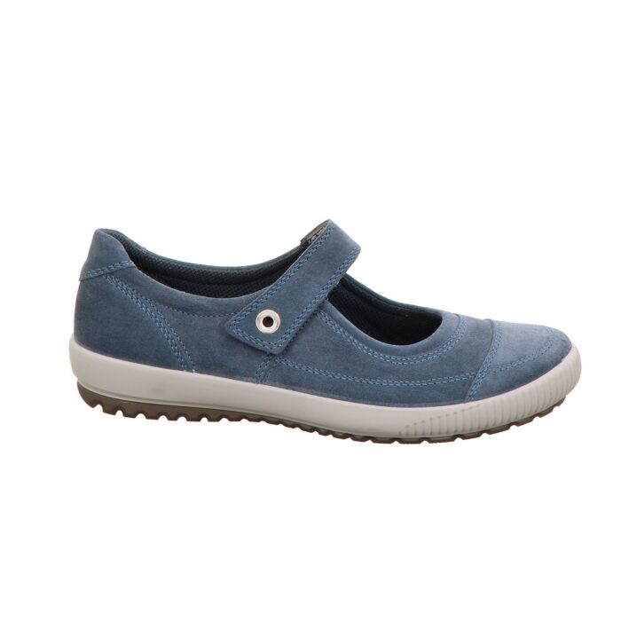 Legero Mary Jane Schlupfschuh für Damen aus Veloursleder jeansblau