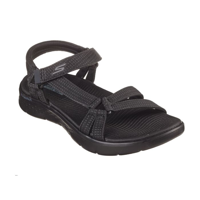 Skechers GO Walk Sandale aus weichem Textil schwarz