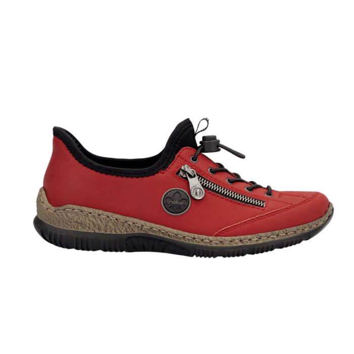Rieker Easy IN Schlupfschuh für Damen aus Softmaterial rot