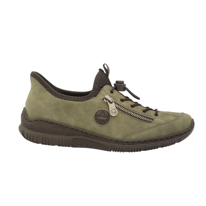 Rieker Easy IN Schlupfschuh für Damen aus Softmaterial olive