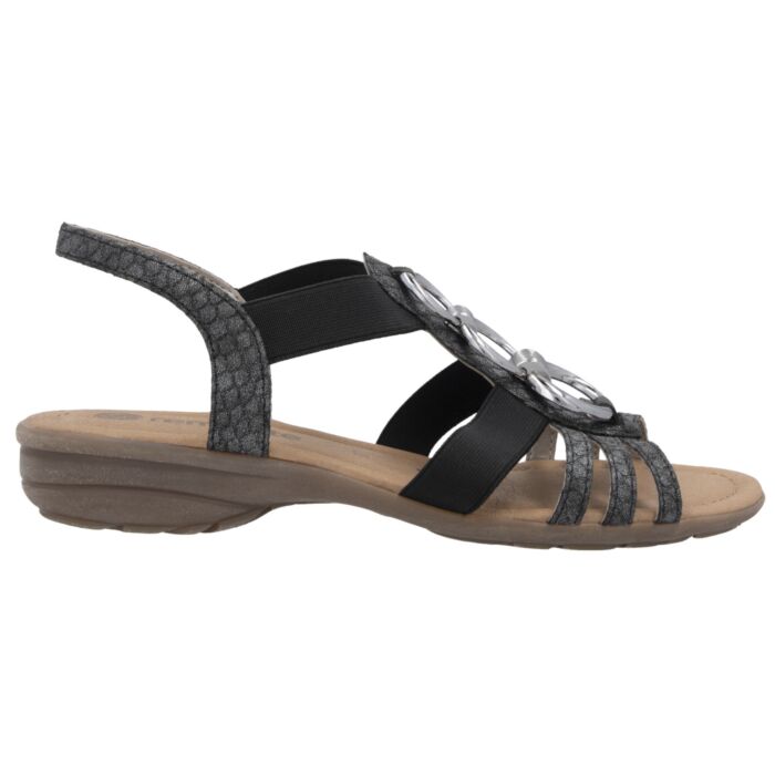Remonte Sandalette für Damen aus Softmaterial schwarz-grau