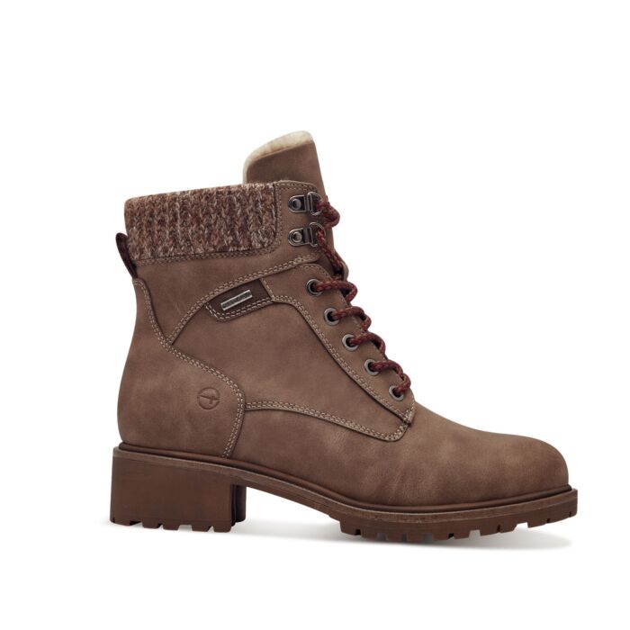 Tamaris Schnürstiefel für Damen aus Textil braun