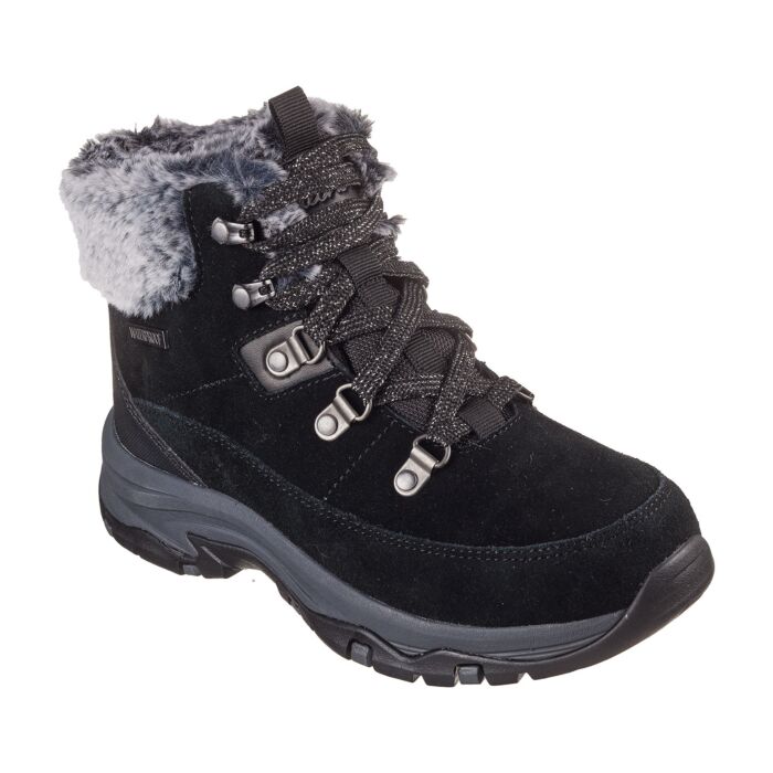 Botte à lacer SKECHERS pour dames en matière genre velours