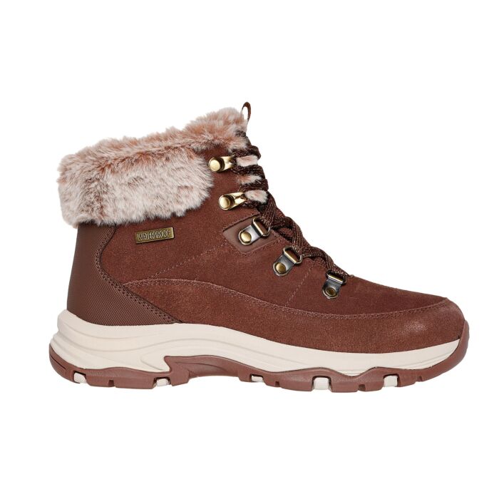 Skechers Schnürstiefel für Damen aus Veloursmaterial braun