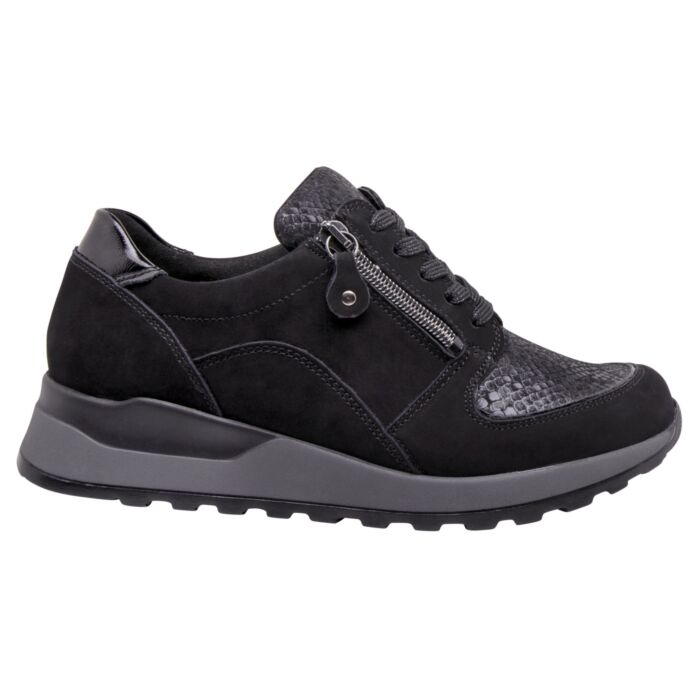 Waldläufer Schnürschuh aus weichem Nappaleder schwarz