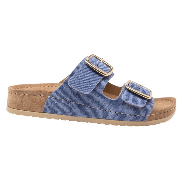Mubb Pantolette aus Veloursleder für Sie jeansblau