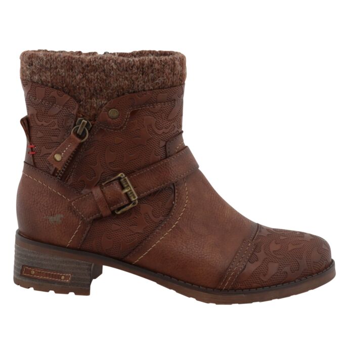 Mustang Stiefelette aus pflegeleichtem Softmaterial-Mix braun