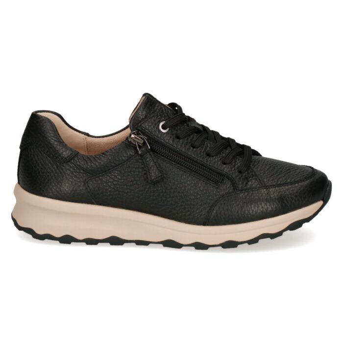Caprice Schnürschuh aus samtweichem Hirschleder schwarz