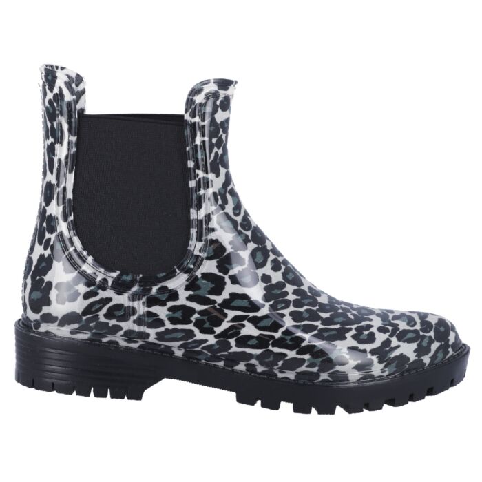 Lico Damen Kurz-Gummistiefel schwarz-weiss