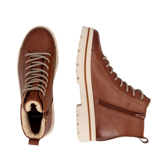 REMONTE Schnürstiefel aus weichem Glattleder
