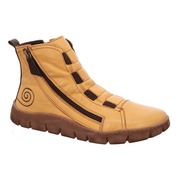 Gemini Kurzstiefelette aus handschuhweichem Anilinleder gelb