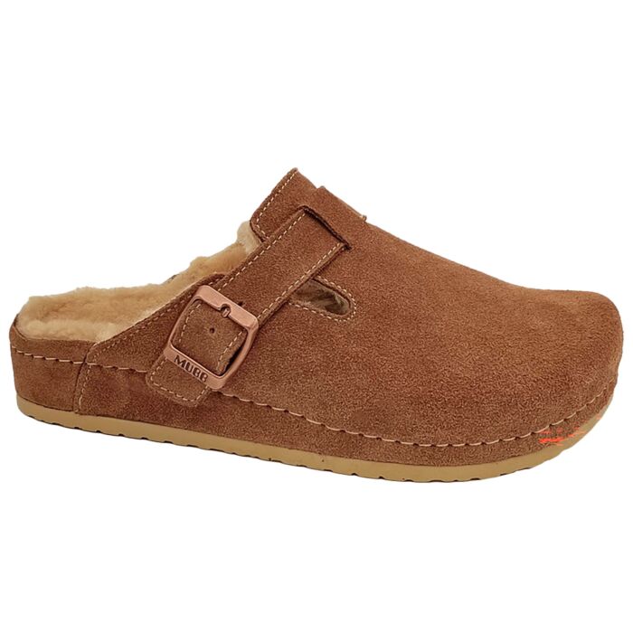 Pantoufles pour dames MUBB en cuir velours souple