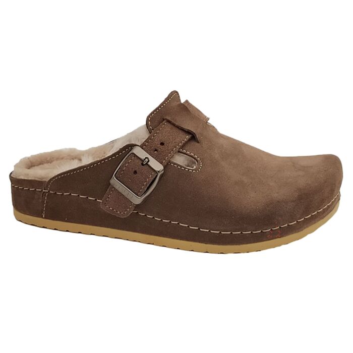 Pantoufles pour dames MUBB en cuir velours souple