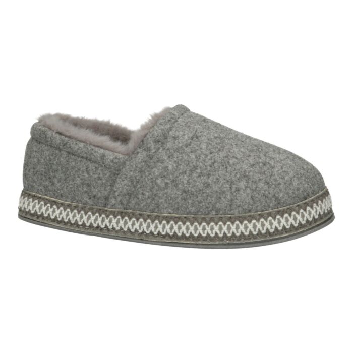 Hausschuh im Retro-Look grau
