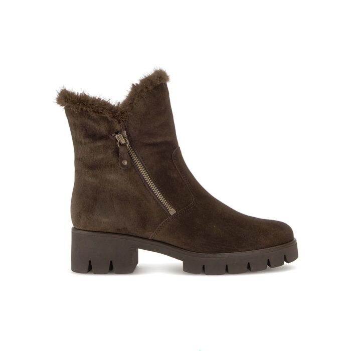 Gabor Stiefelette aus samtweichem Veloursleder braun