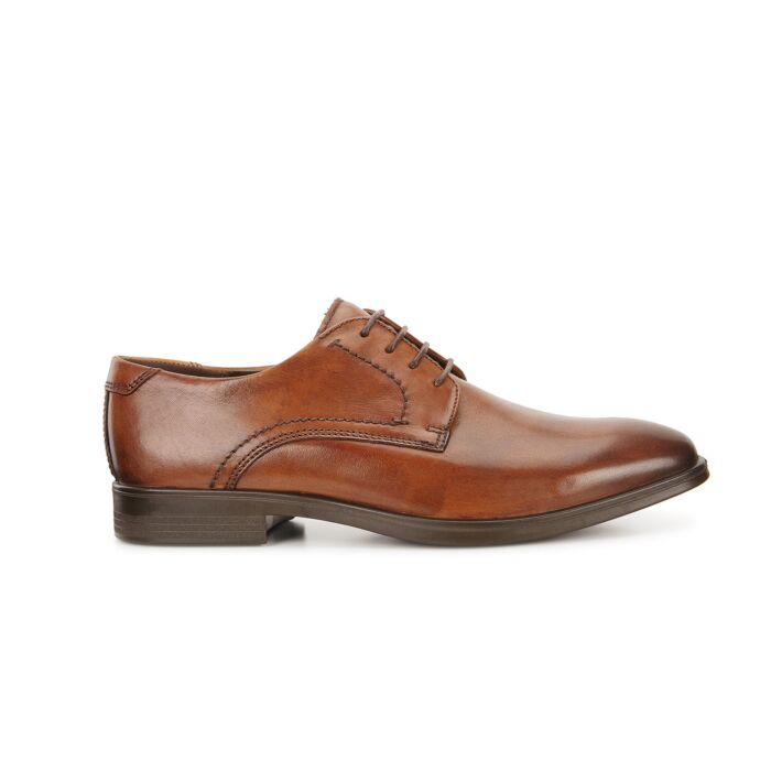 Eleganter Ecco City Schnürschuh für Herren cognac