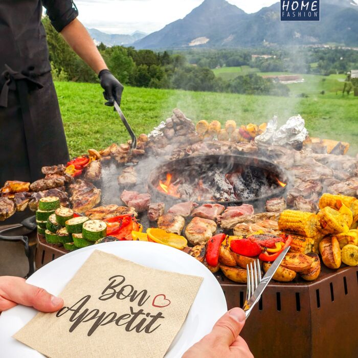 Serviettes Bon Appétit avec cœur