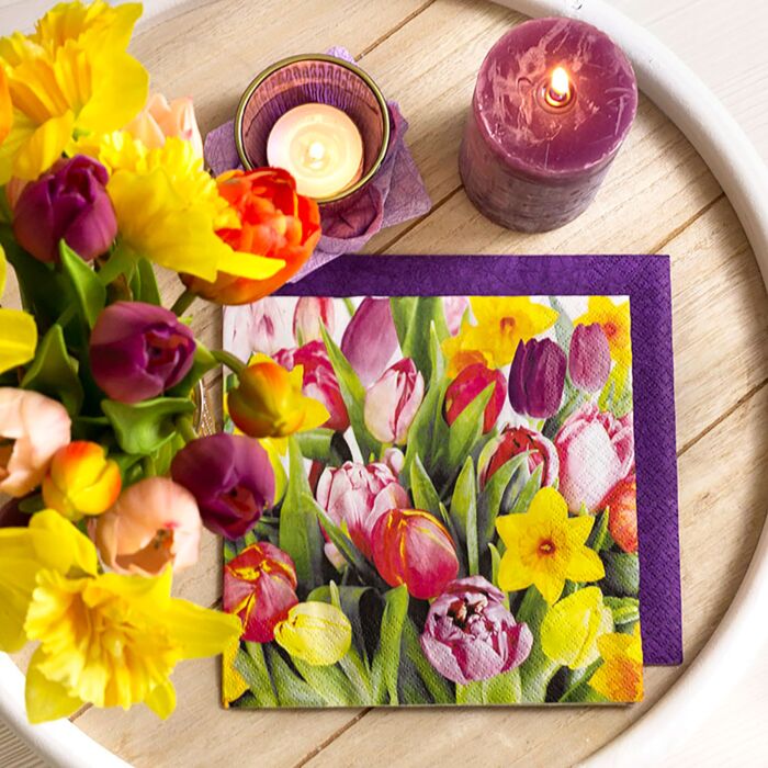 Servietten Bouquet of Tulips