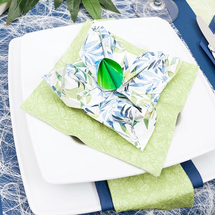 Serviettes de cocktail Watercolour Leafs green
