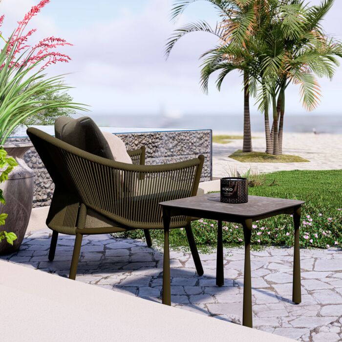 Table d'appoint Flyer avec plateau en verre impression 3D