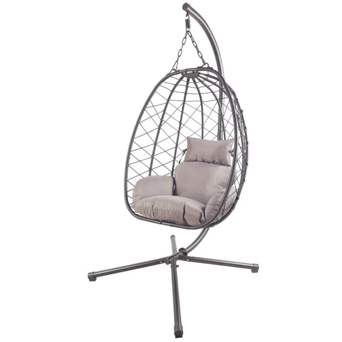 Hängesessel Dominik, faltbar grau-beige